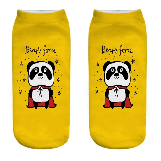 1 Pair Women's 3D Funny Cute Cartoon Panda Printed Colorful Socks