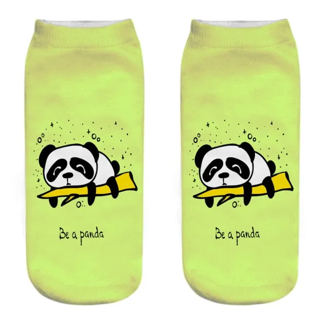 1 Pair Women's 3D Funny Cute Cartoon Panda Printed Colorful Socks