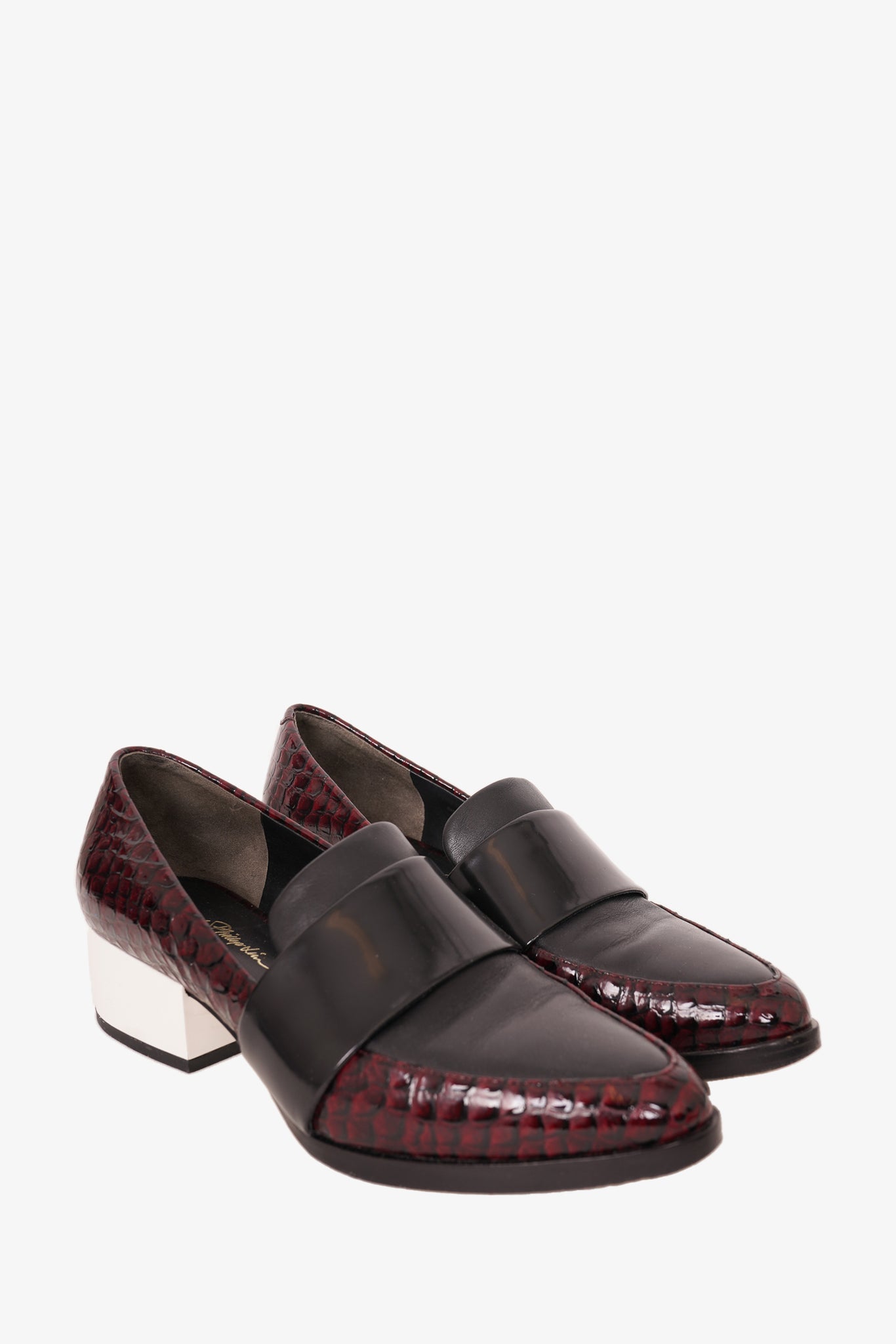 3.1 Phillip Lim Burgundy Embossed Loafers Size 35.5