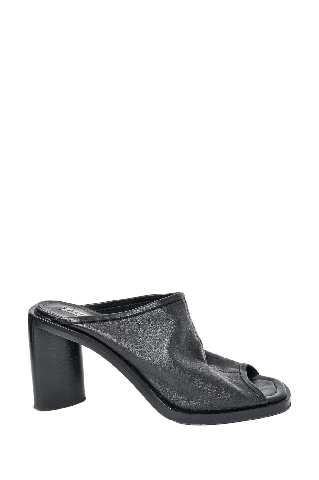 Acne Studios Black Leather Heeled Mules