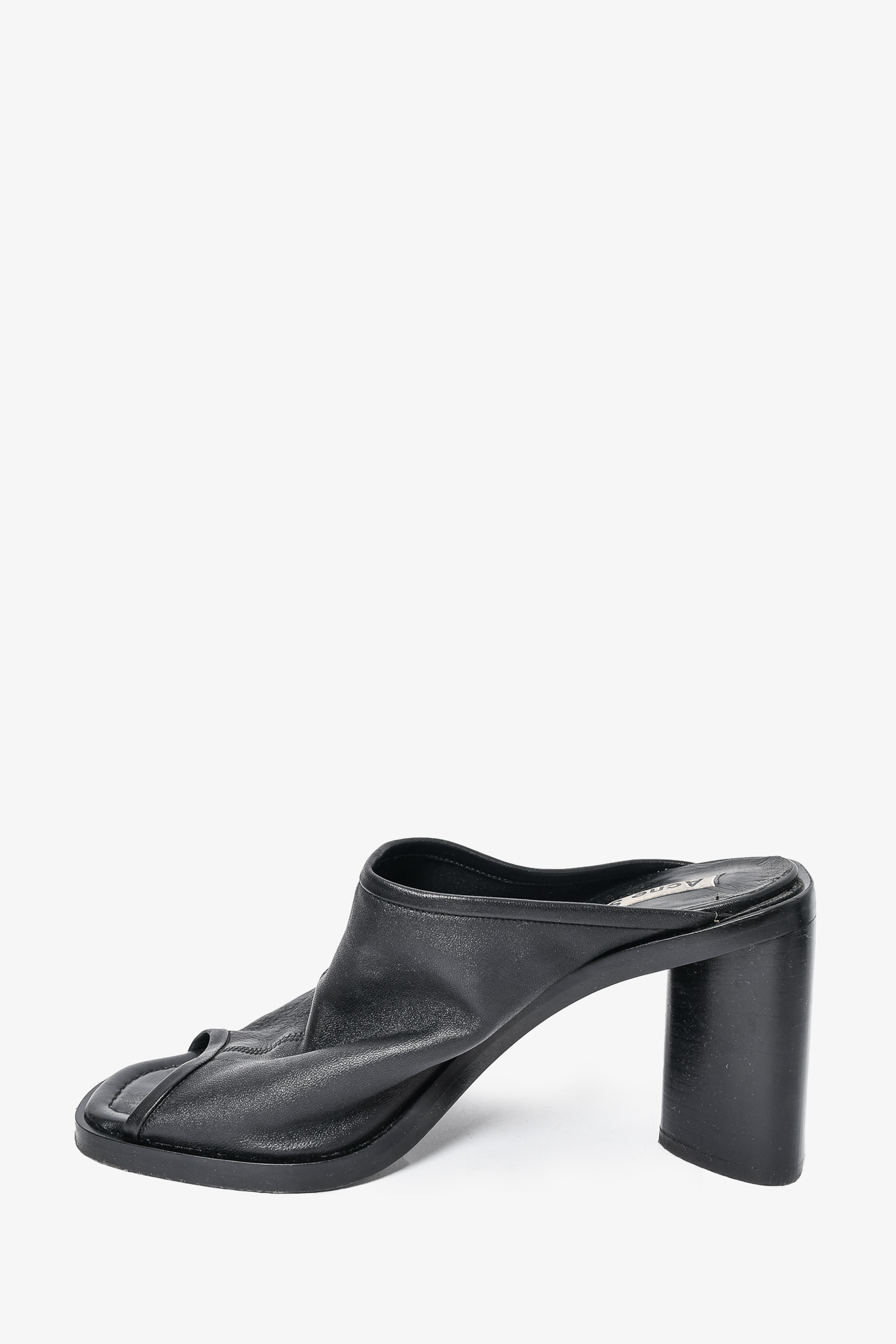 Acne Studios Black Leather Heeled Mules