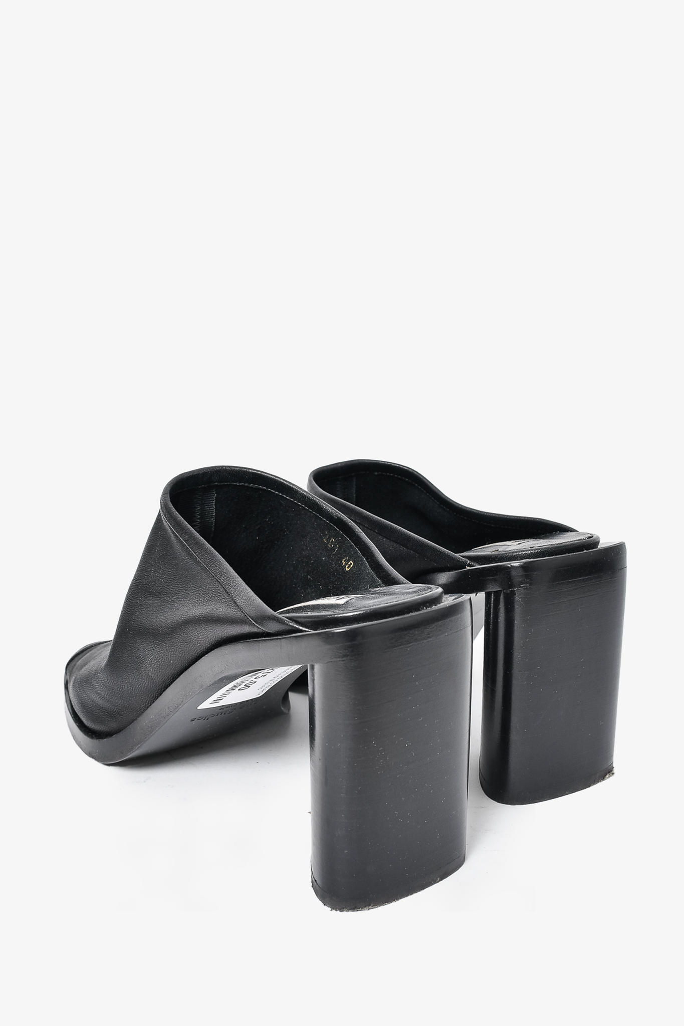 Acne Studios Black Leather Heeled Mules