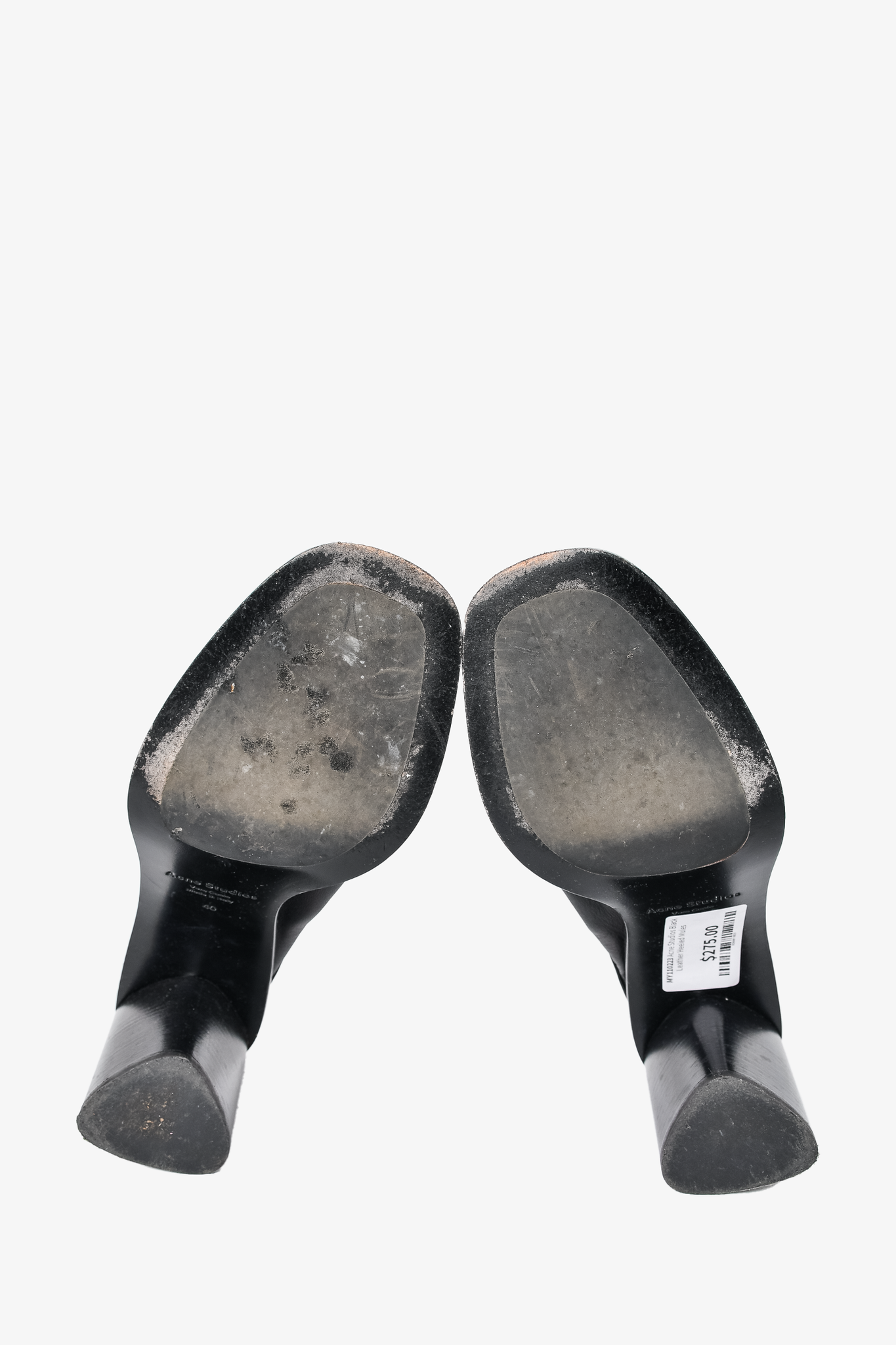 Acne Studios Black Leather Heeled Mules