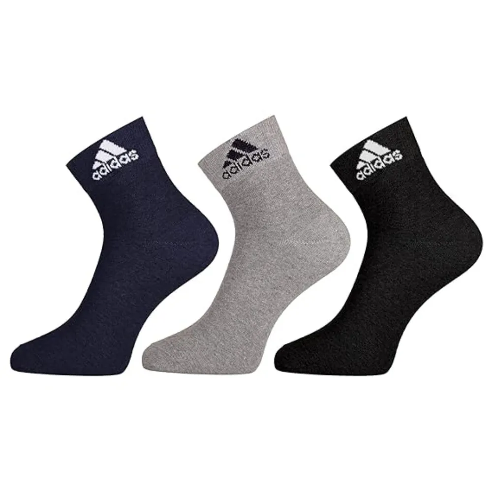 Adidas Men's Flat Knit Ankle Socks (Colligative Navy/Grey/Black)