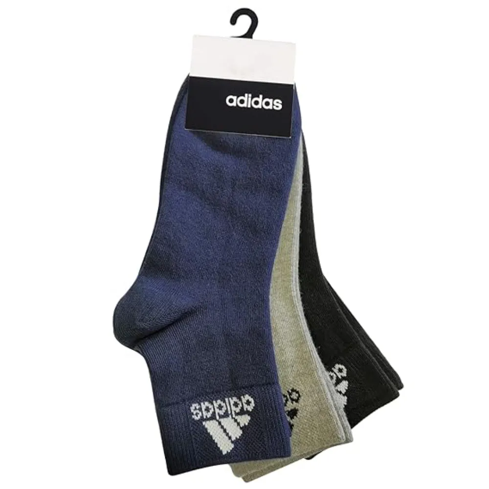 Adidas Men's Flat Knit Ankle Socks (Colligative Navy/Grey/Black)