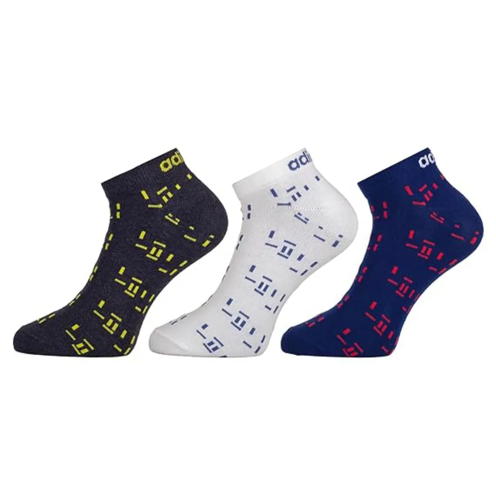 Adidas Men's Flat Knit Low Cut Socks (Anthra Melange/White/Navy Peony)