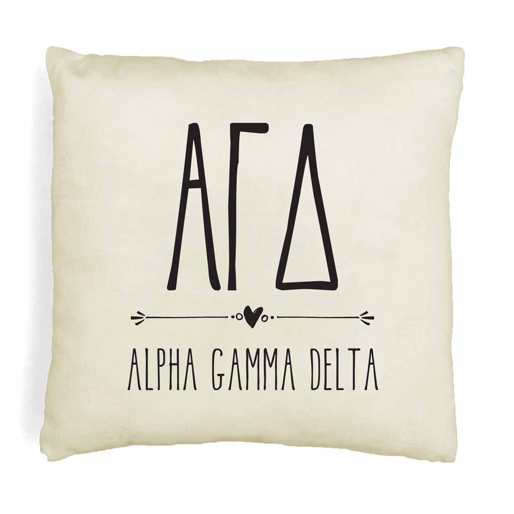 AGD Greek Boho Sorority Throw Pillow Cover for Dorm or Apartment