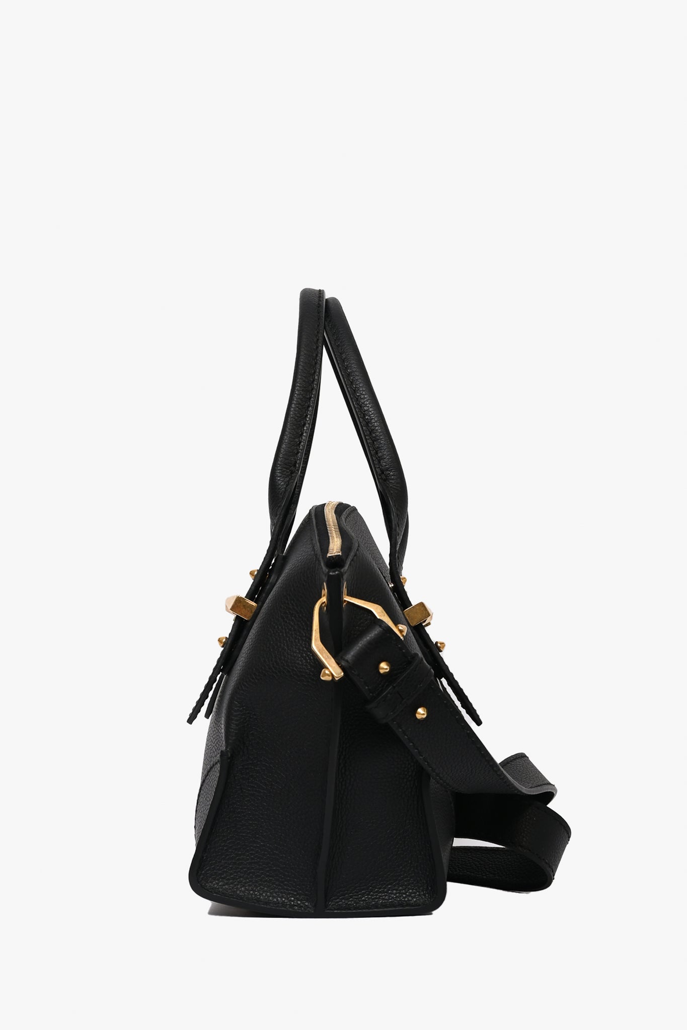 Alexander McQueen Black Leather 'Legend' Top Handle with Strap