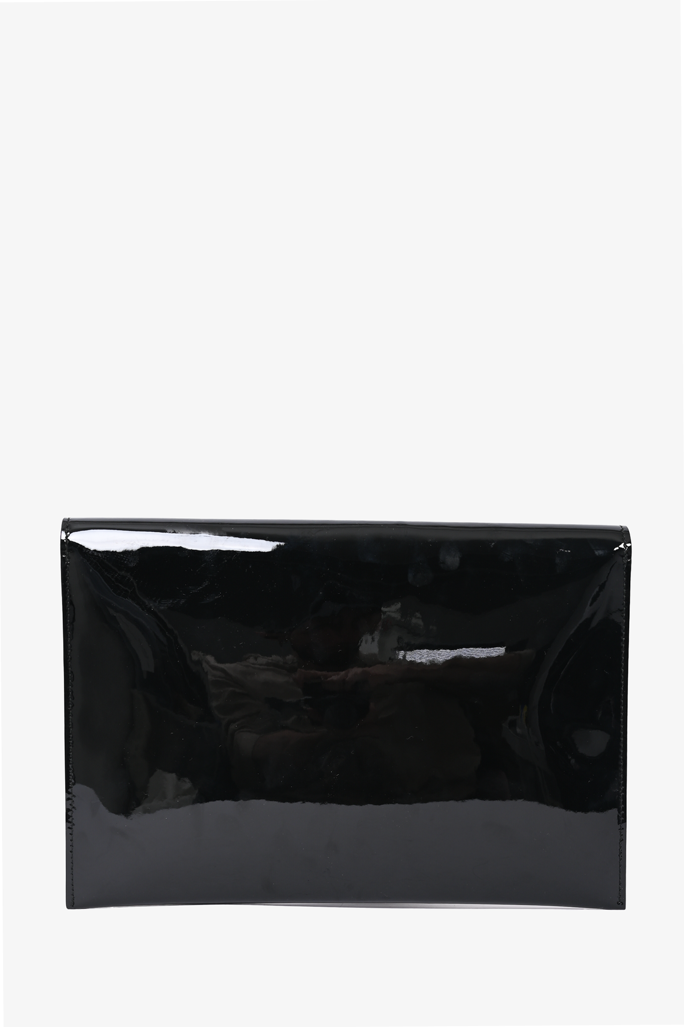 Alexander McQueen Black Patent Envelope Skull Lock Clutch