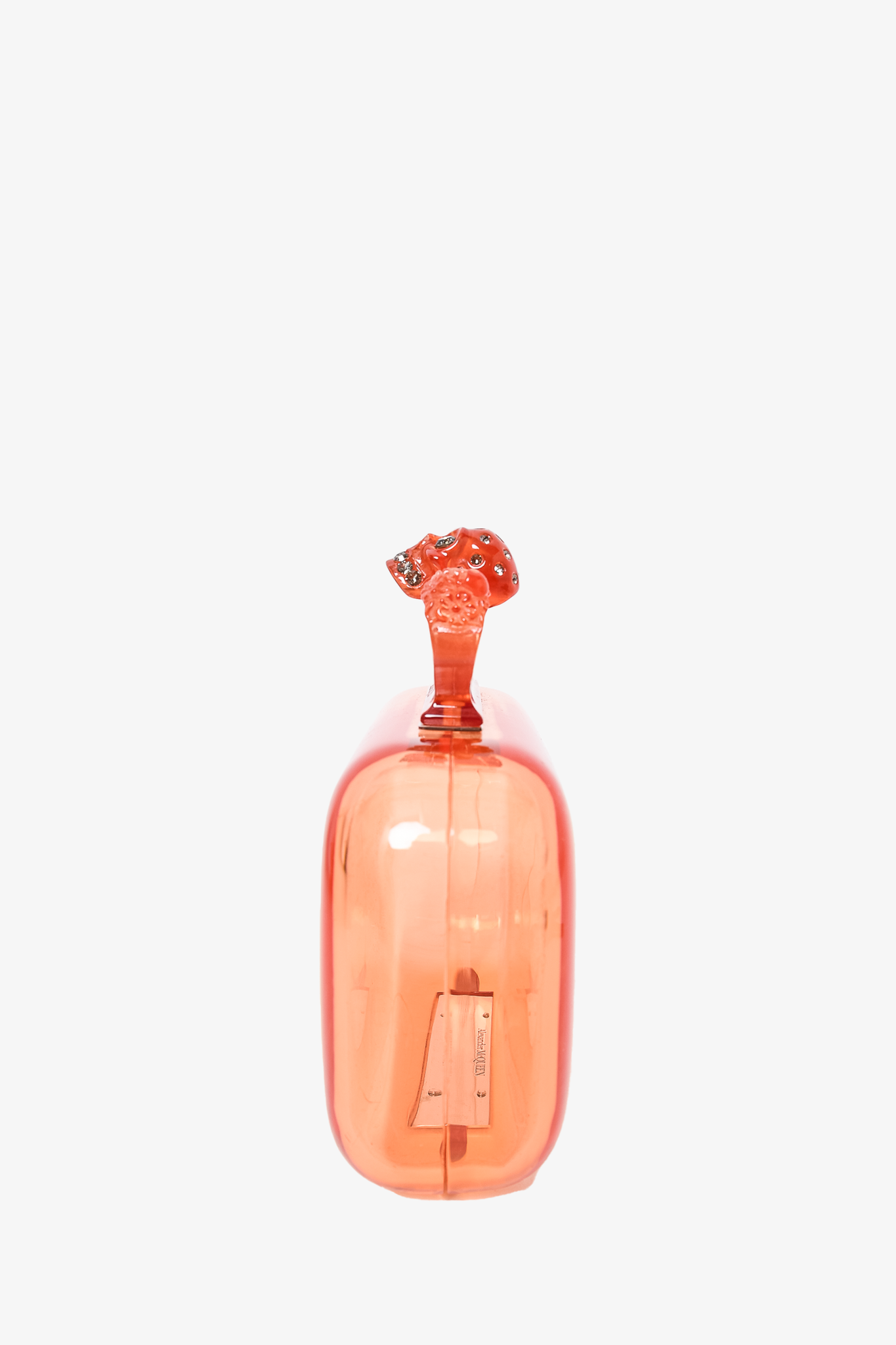 Alexander McQueen Peach Acrylic Translucent Skull Clutch