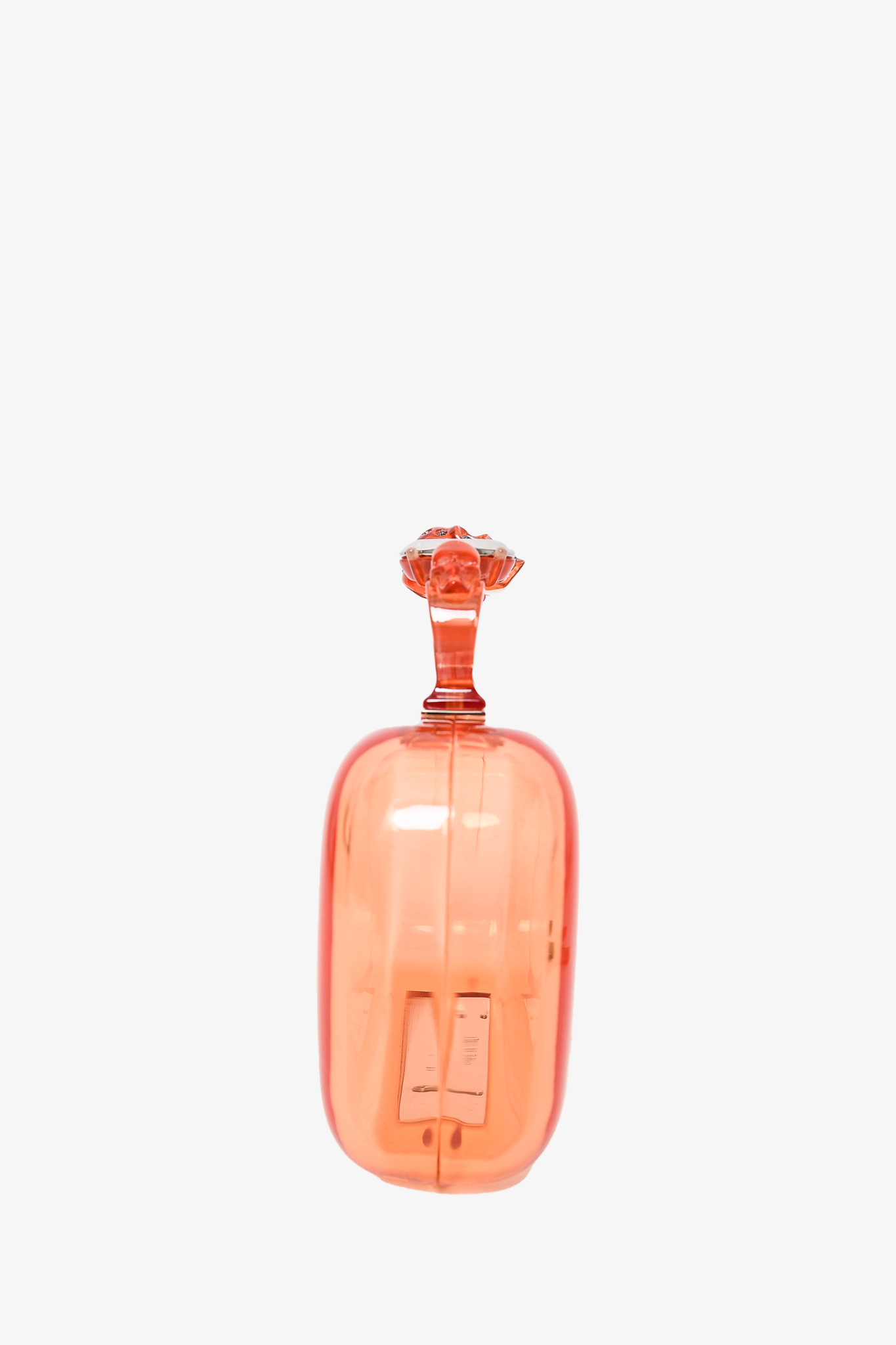 Alexander McQueen Peach Acrylic Translucent Skull Clutch