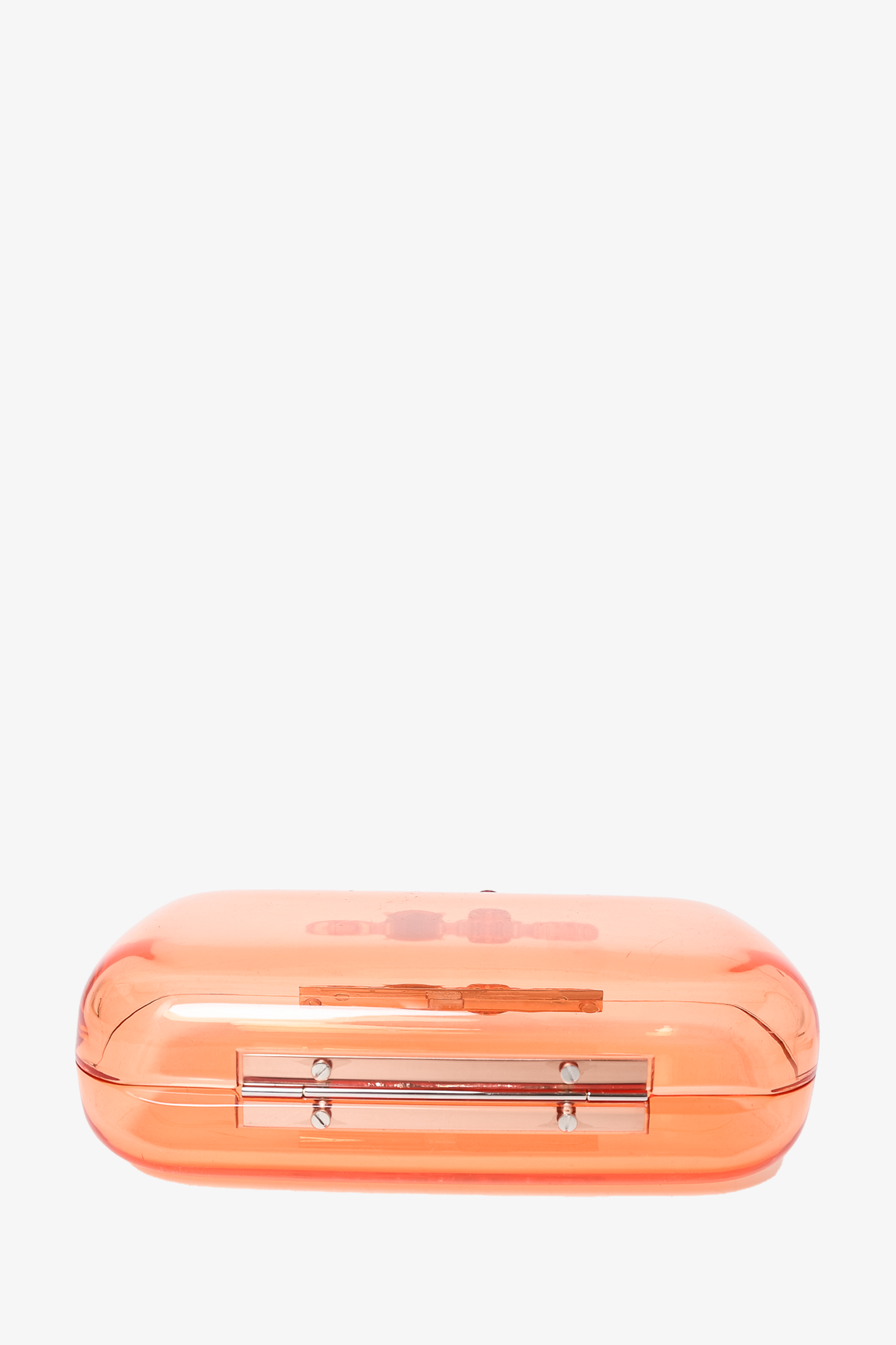 Alexander McQueen Peach Acrylic Translucent Skull Clutch