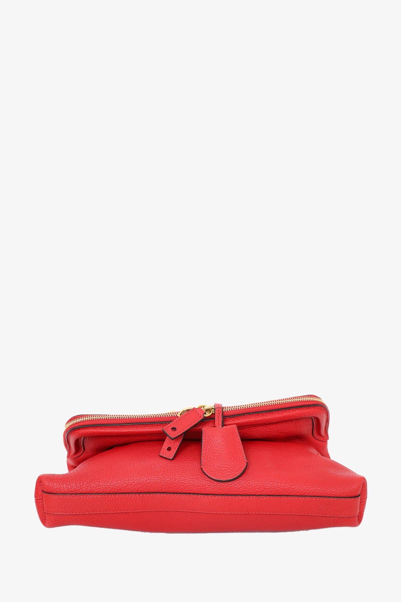 Alexander McQueen Red Leather Skull Padlock Clutch