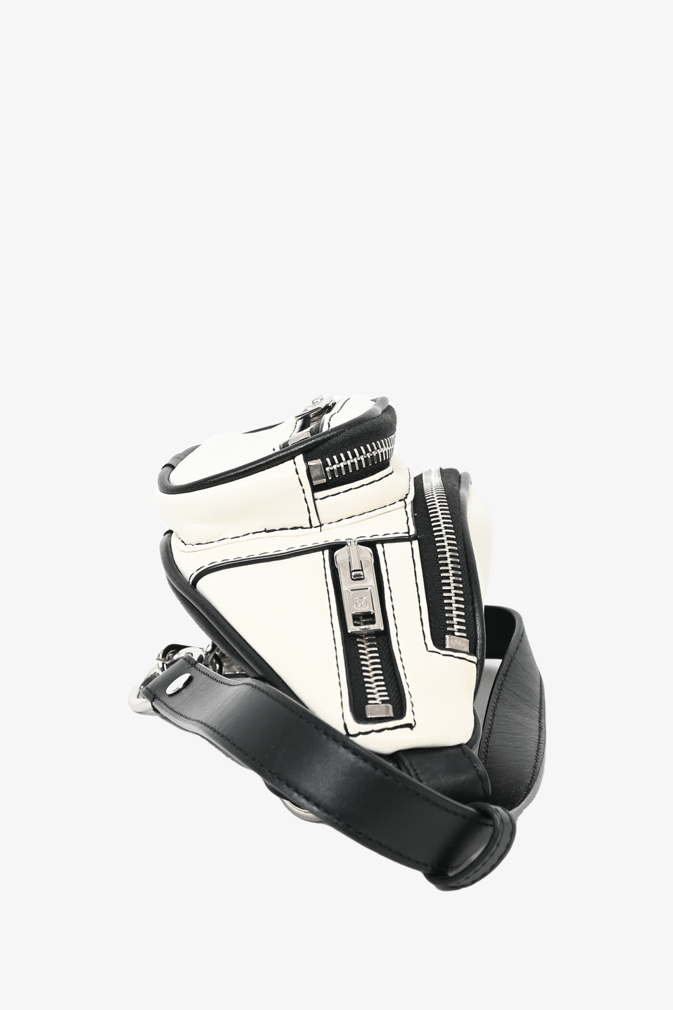 Alexander Wang Black/White Leather \Attica' Mini Belt Bag