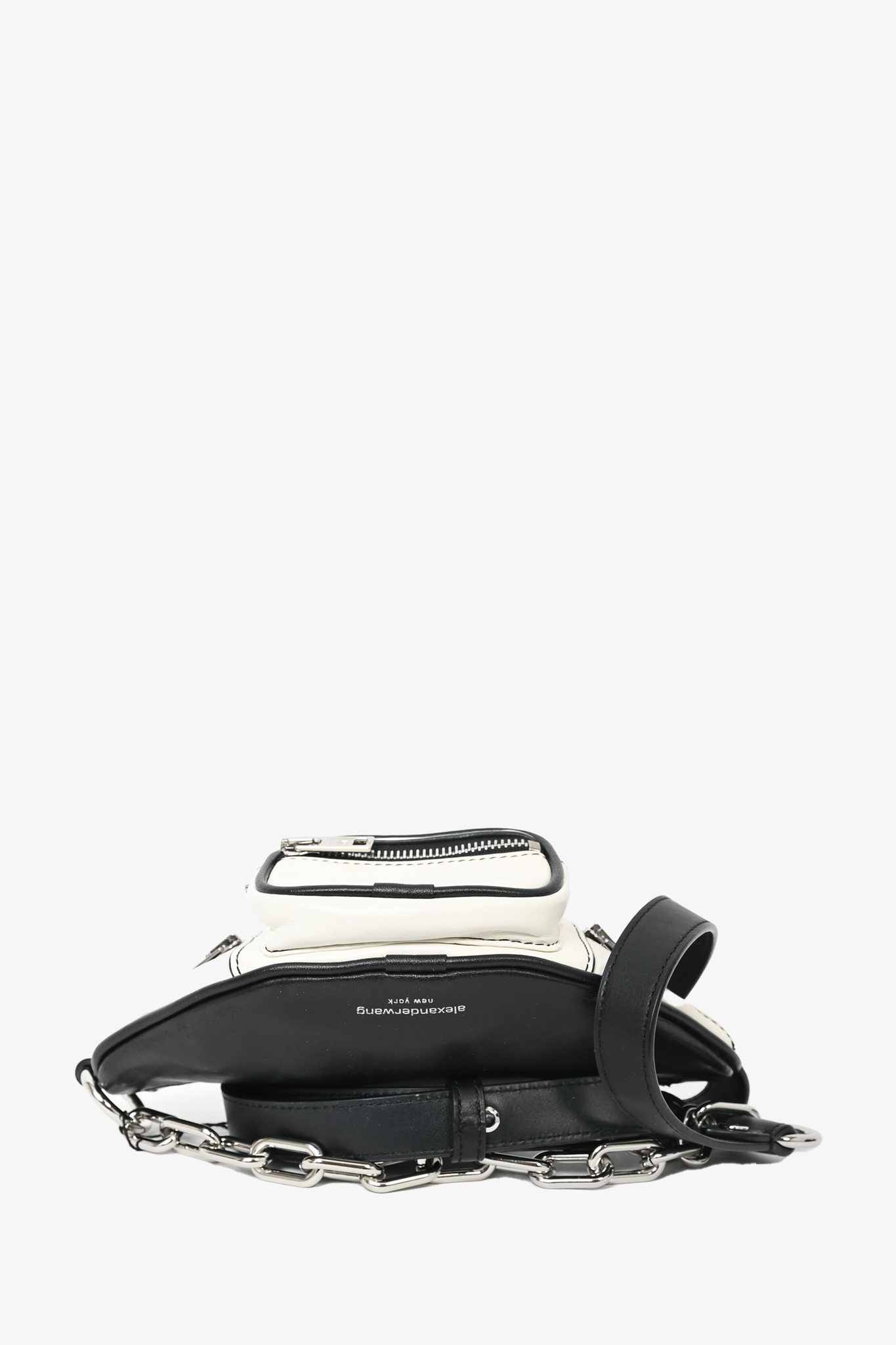 Alexander Wang Black/White Leather \Attica' Mini Belt Bag