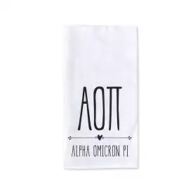 Alpha Omicron Pi Sorority Kitchen Towel with Boho Design