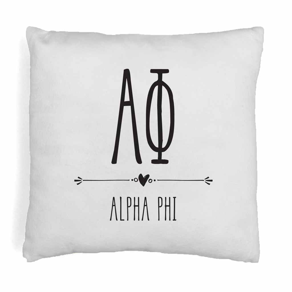 Alpha Phi Greek Boho Sorority Throw Pillow Cover for Dorm or Apartment