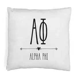 Alpha Phi Greek Boho Sorority Throw Pillow Cover for Dorm or Apartment