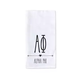 Alpha Phi Sorority Kitchen Towel with Boho Design