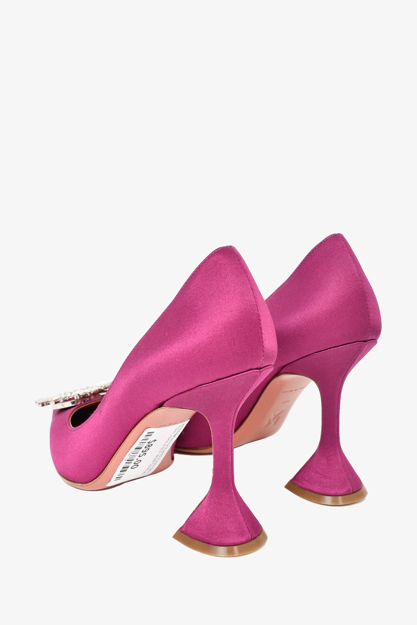 Amina Muaddi Purple Satin 'Begum' Heels Size 36.5