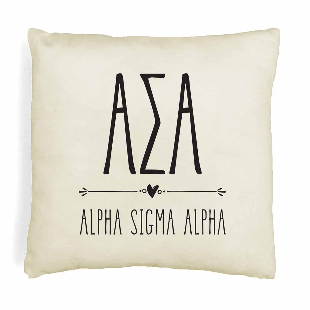 ASA Greek Boho Sorority Throw Pillow Cover for Dorm or Apartment