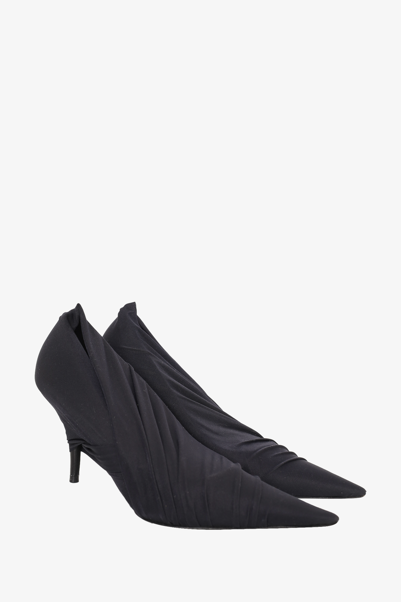 Balenciaga Black Mesh Drape Knife Pumps Size 37