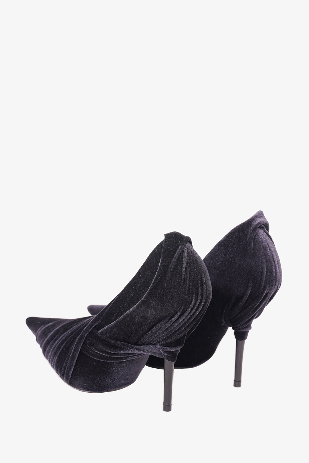 Balenciaga Black Velvet Drape Knife Pumps sz 37