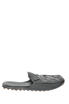 Bottega Veneta Black Intrecciato Leather Mule Slides sz 36.5