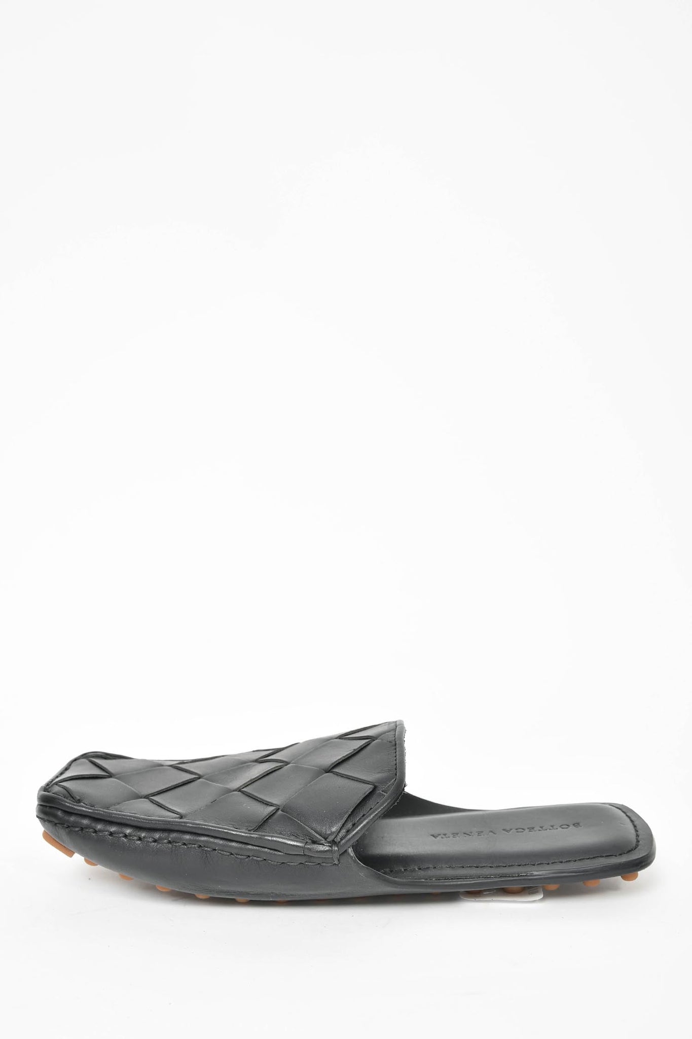 Bottega Veneta Black Intrecciato Leather Mule Slides sz 36.5