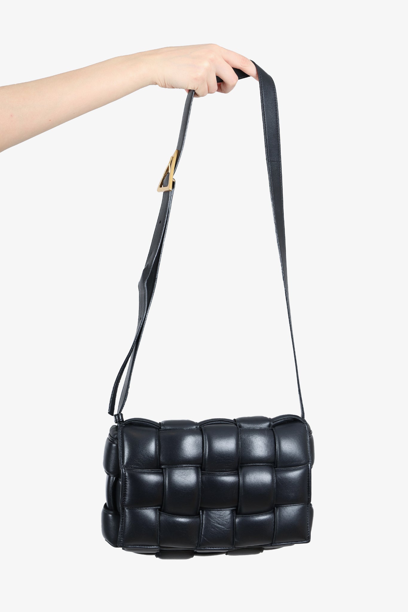 Bottega Veneta Black Leather Padded Cassette Crossbody