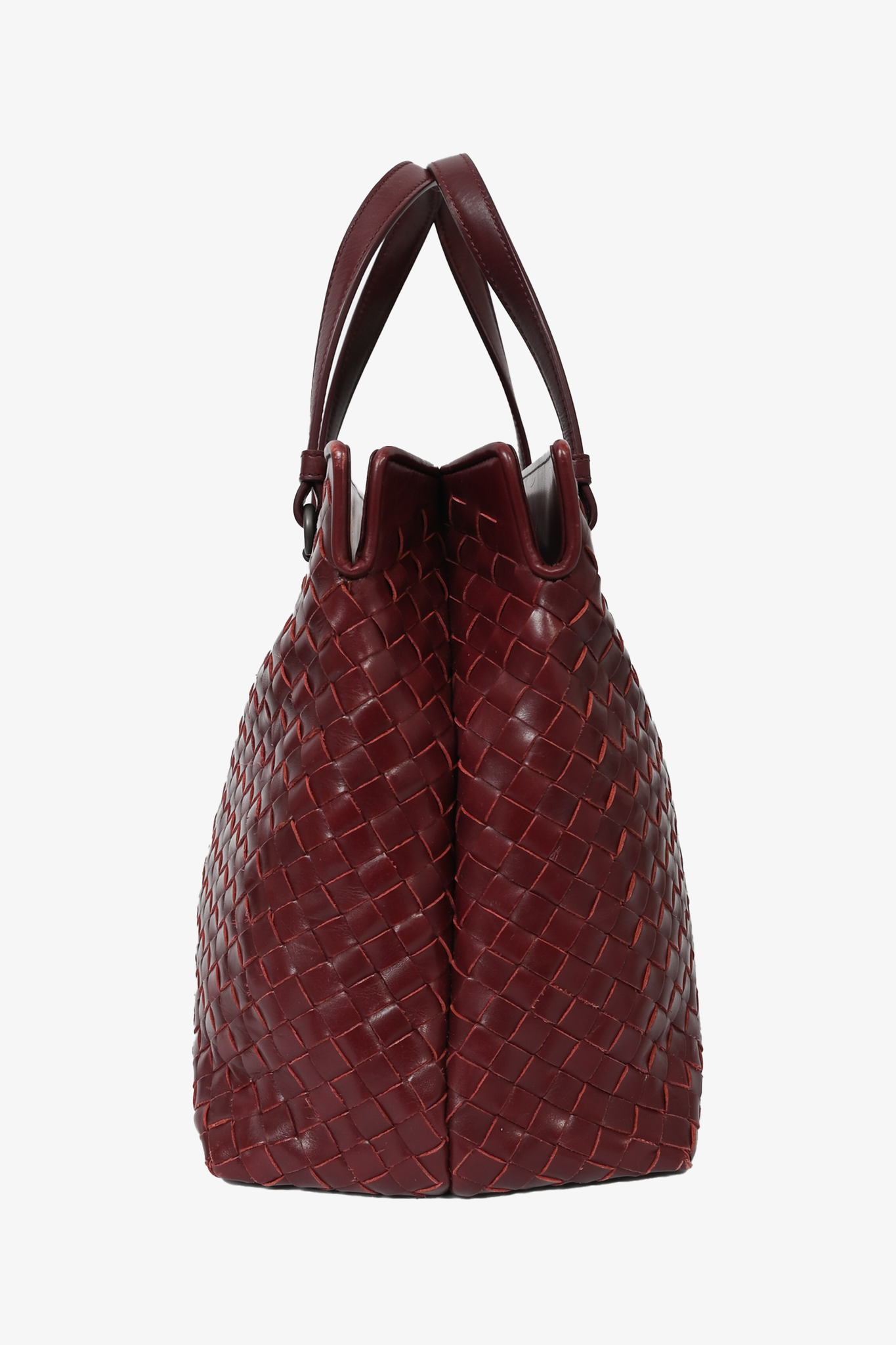 Bottega Veneta Burgundy Intrecciato Leather Bag