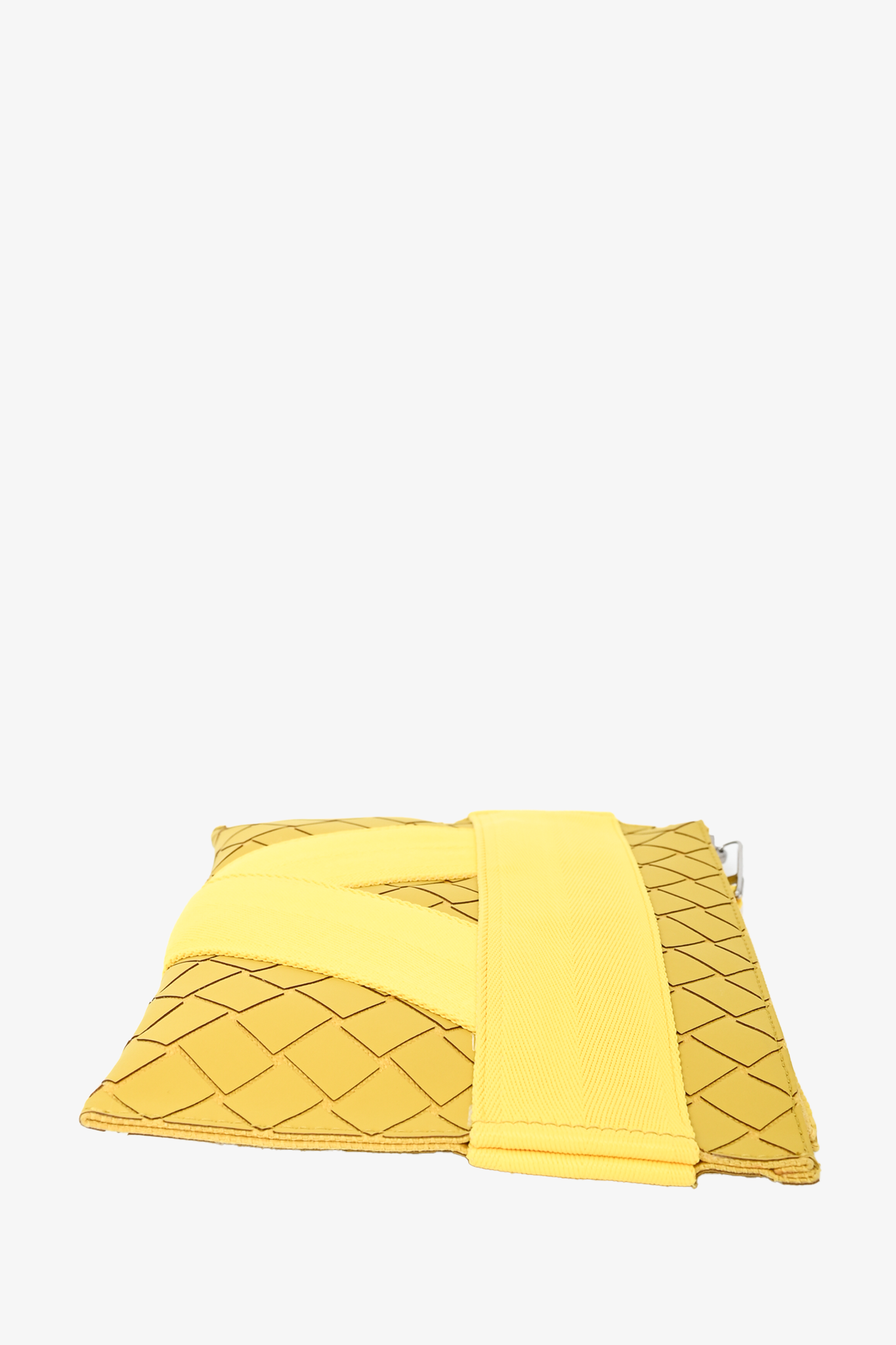 Bottega Veneta Chartreuse Hard Rubber/Yellow Canvas Zip Pouch