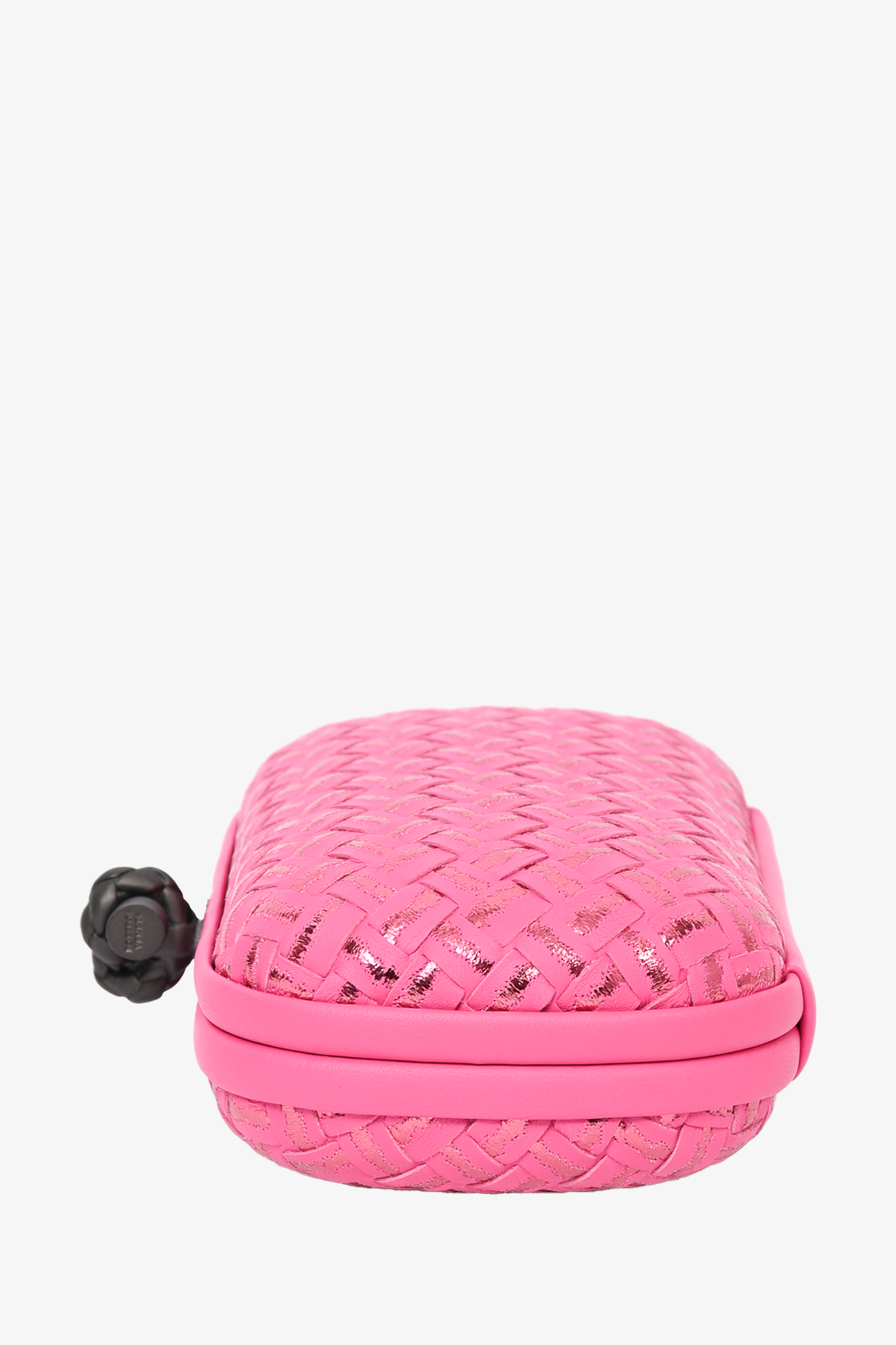 Bottega Veneta Hot Pink Leather Intrecciato Knot Clutch