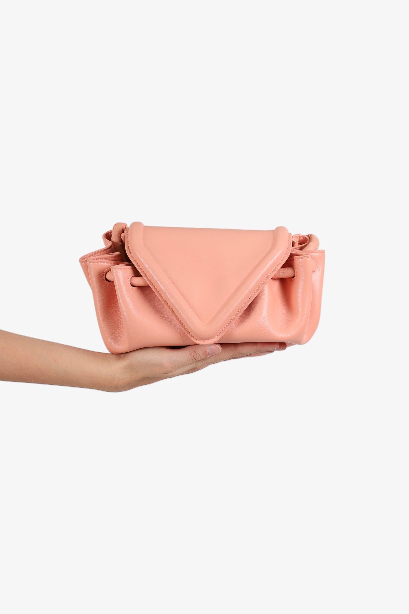 Bottega Veneta Pink Leather Small Beak Shoulder Bag