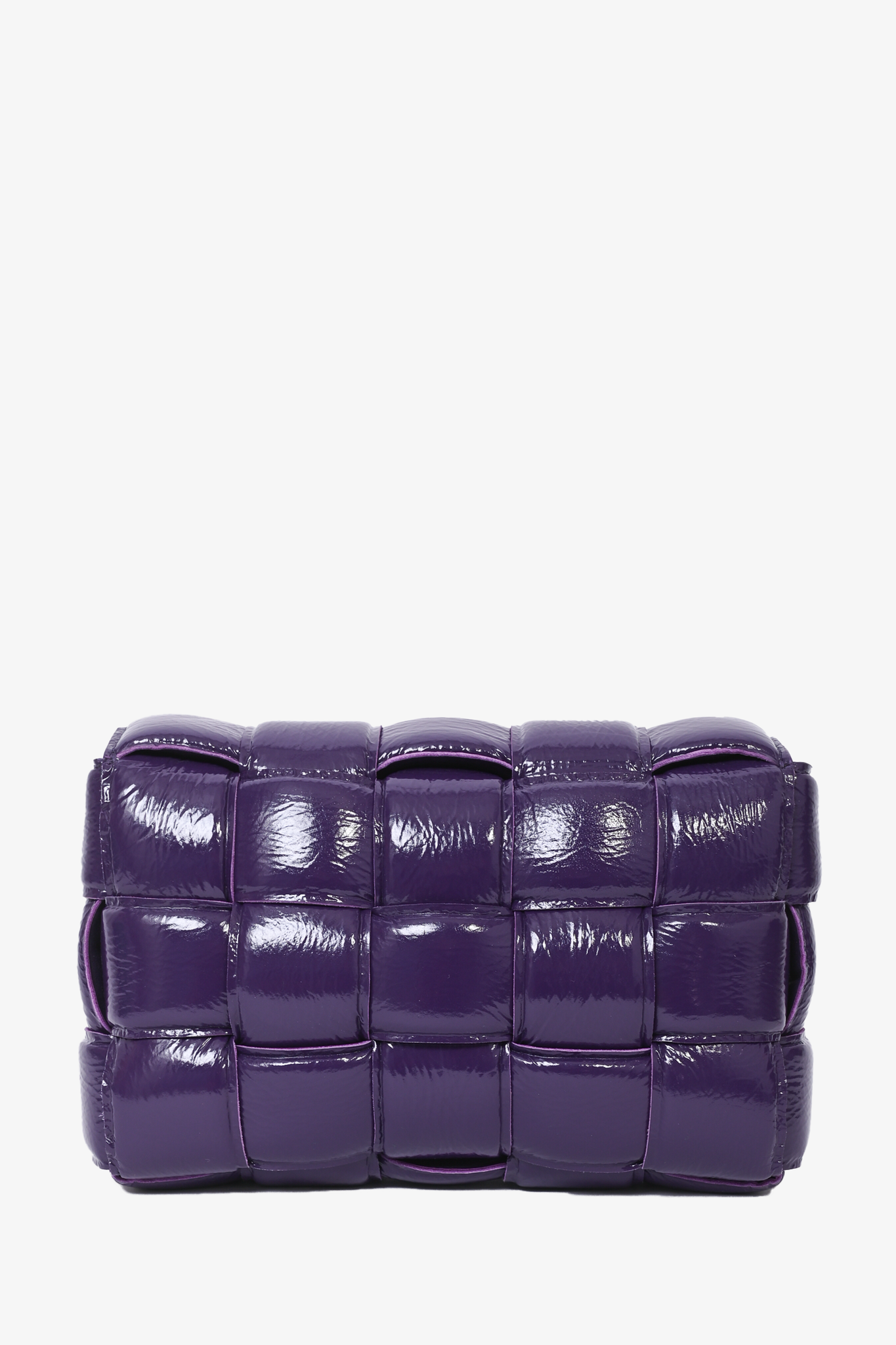 Bottega Veneta Purple Patent Leather Cassette Shoulder Bag