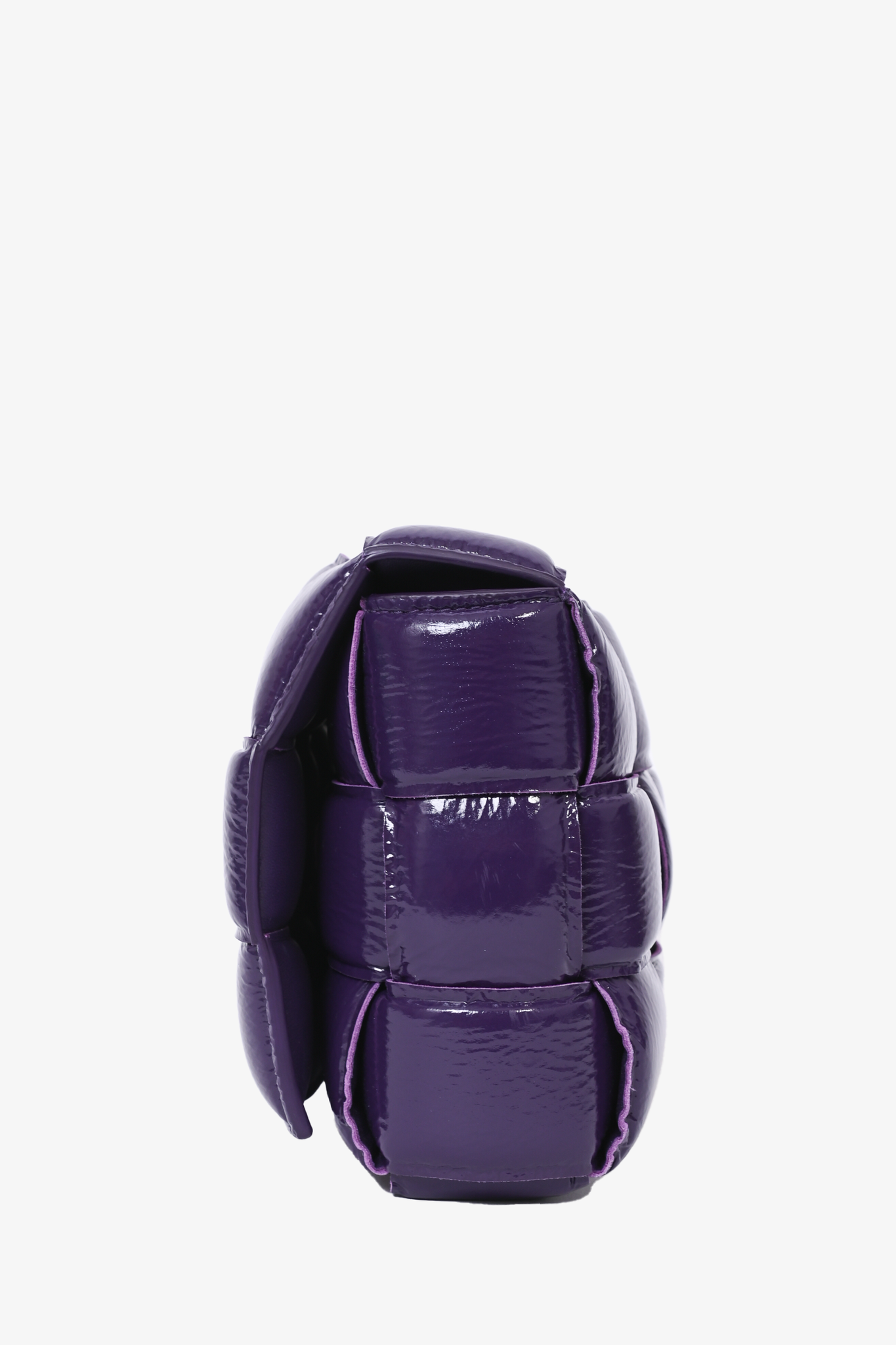 Bottega Veneta Purple Patent Leather Cassette Shoulder Bag