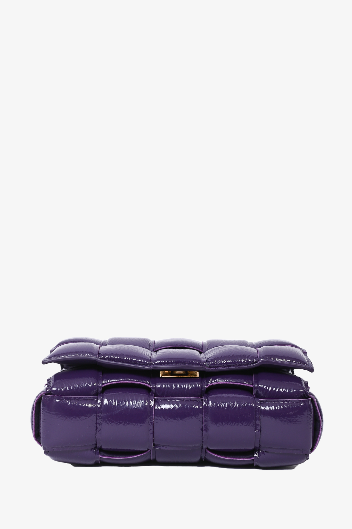 Bottega Veneta Purple Patent Leather Cassette Shoulder Bag