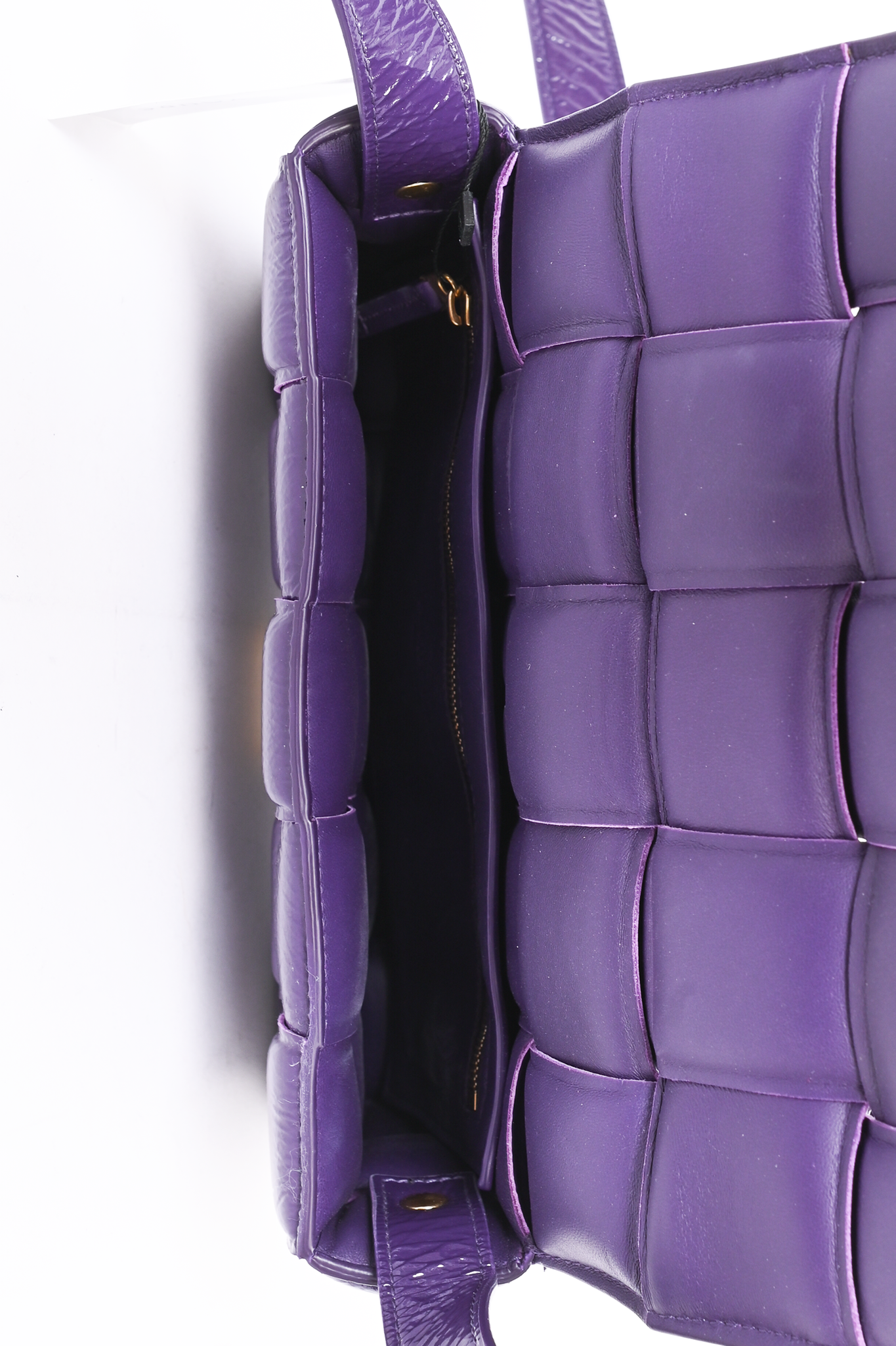 Bottega Veneta Purple Patent Leather Cassette Shoulder Bag