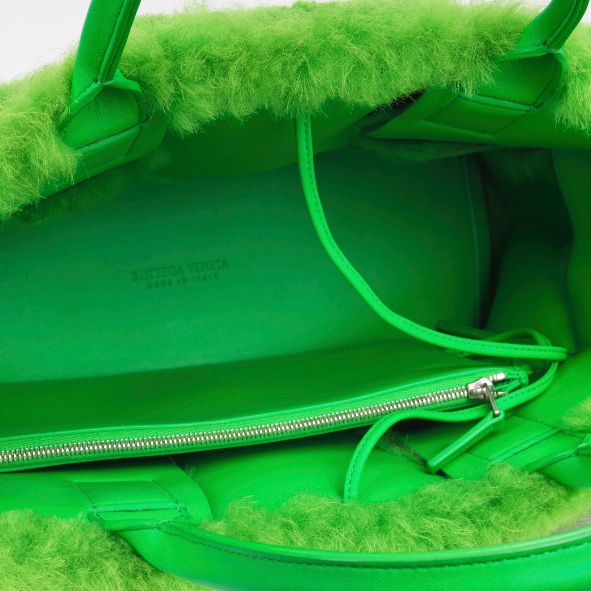 Bottega Veneta Small Arco Tote - Green Shearling