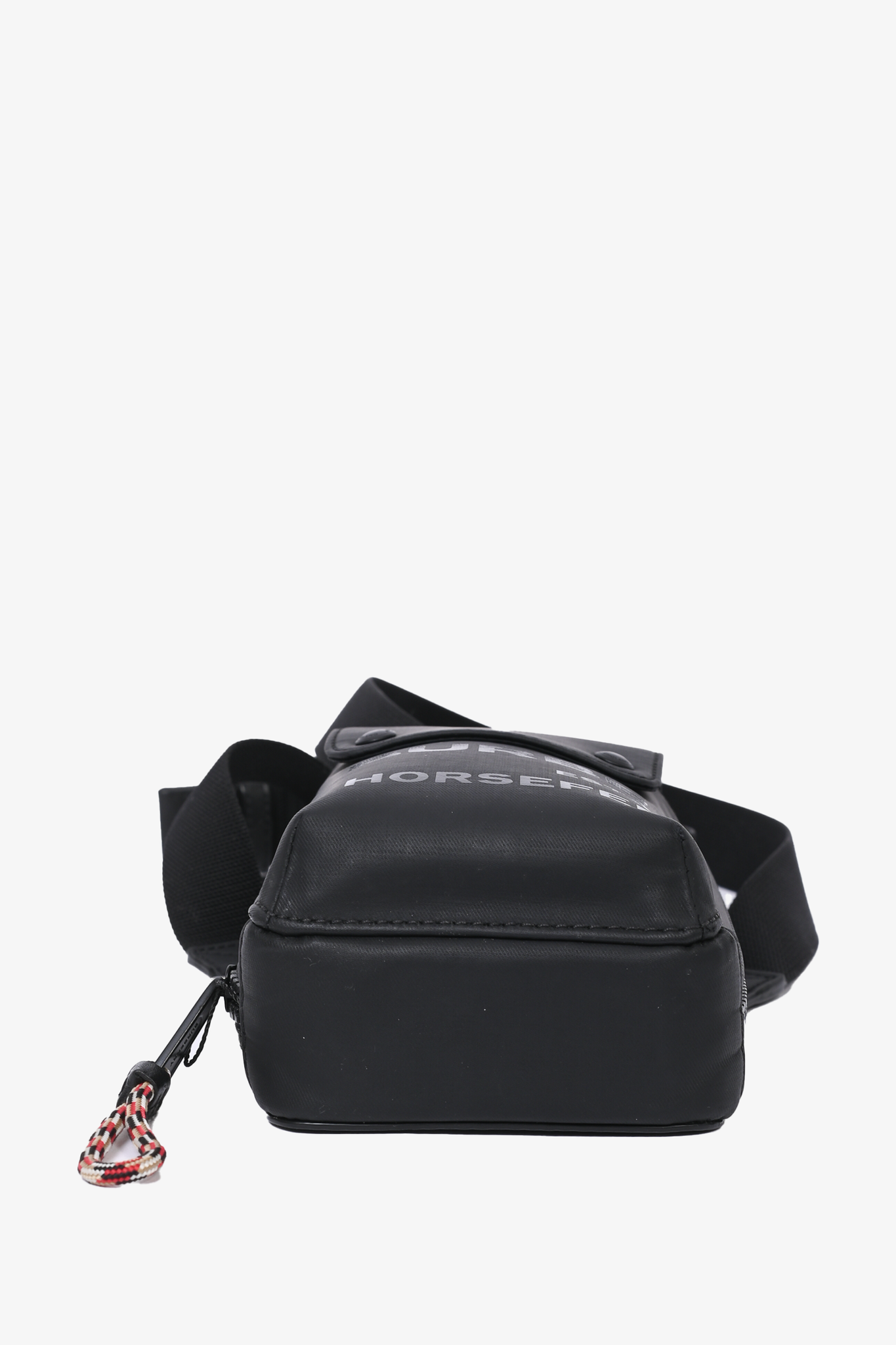 Burberry Black Coated Canvas 'Horseferry' Print Crossbody Pouch