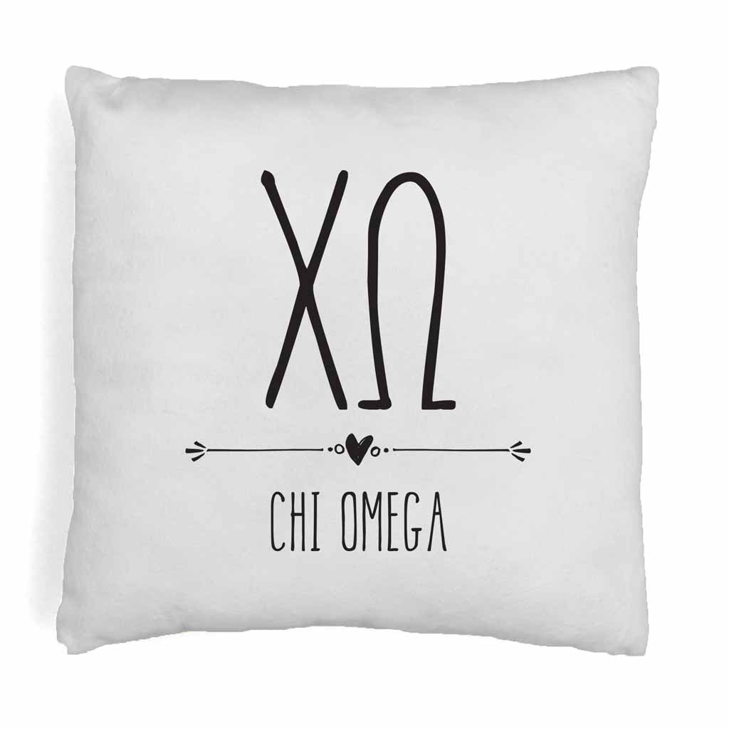 Chi O Greek Boho Sorority Throw Pillow Cover for Dorm or Apartment