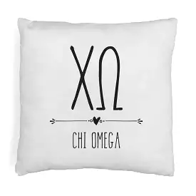 Chi O Greek Boho Sorority Throw Pillow Cover for Dorm or Apartment