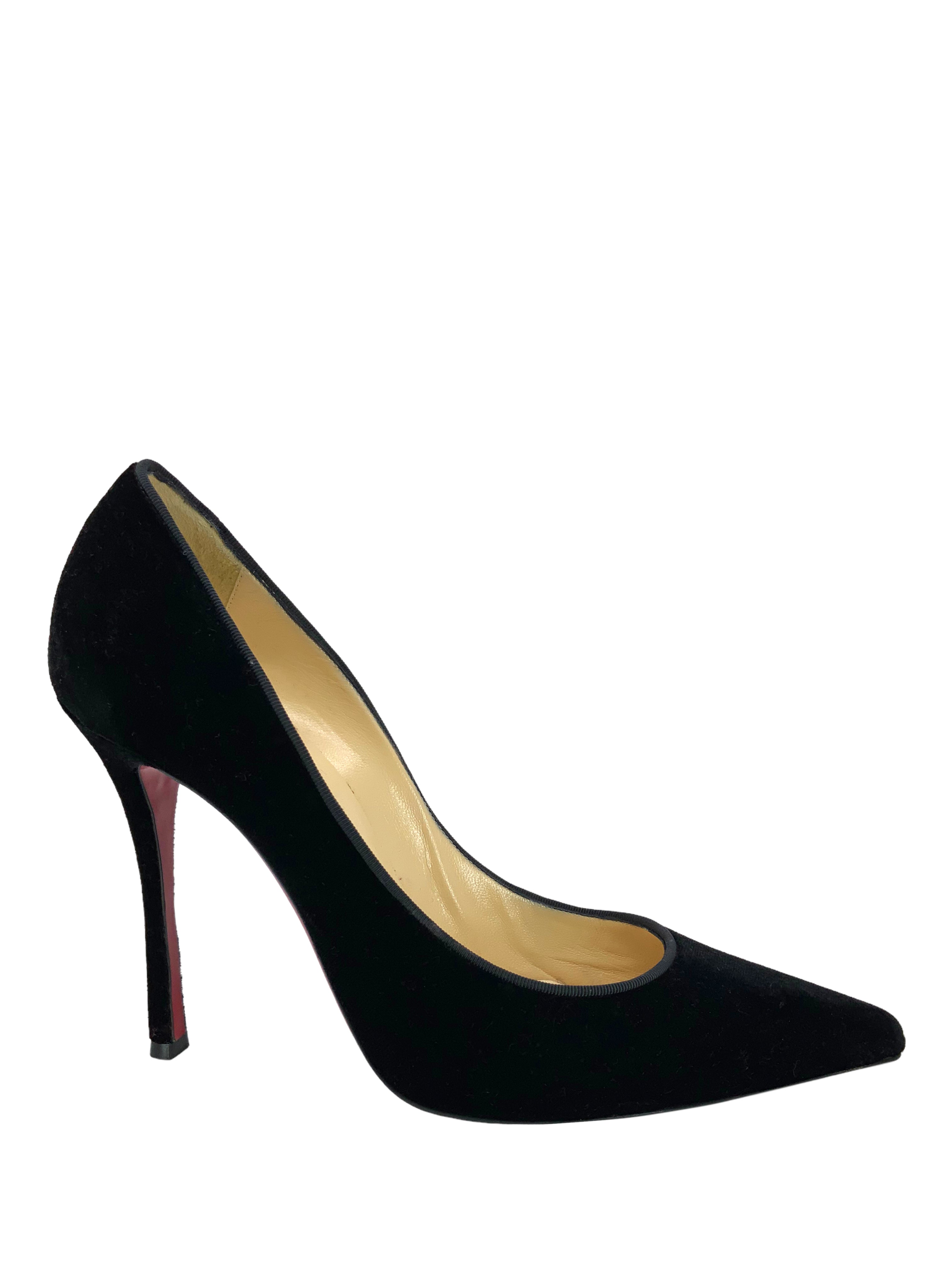 Christian Louboutin Velvet Point Toe Pumps Size 9