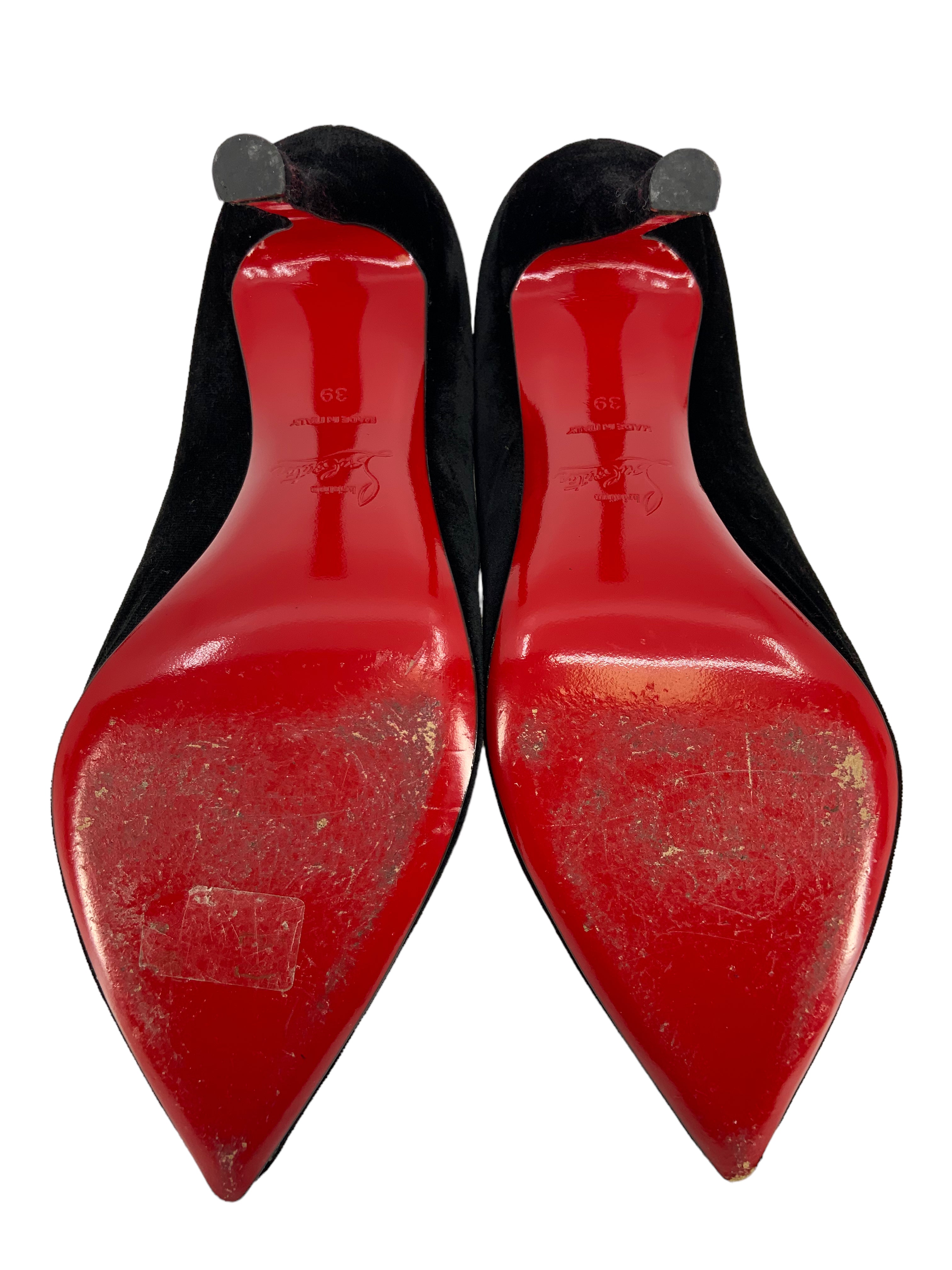 Christian Louboutin Velvet Point Toe Pumps Size 9