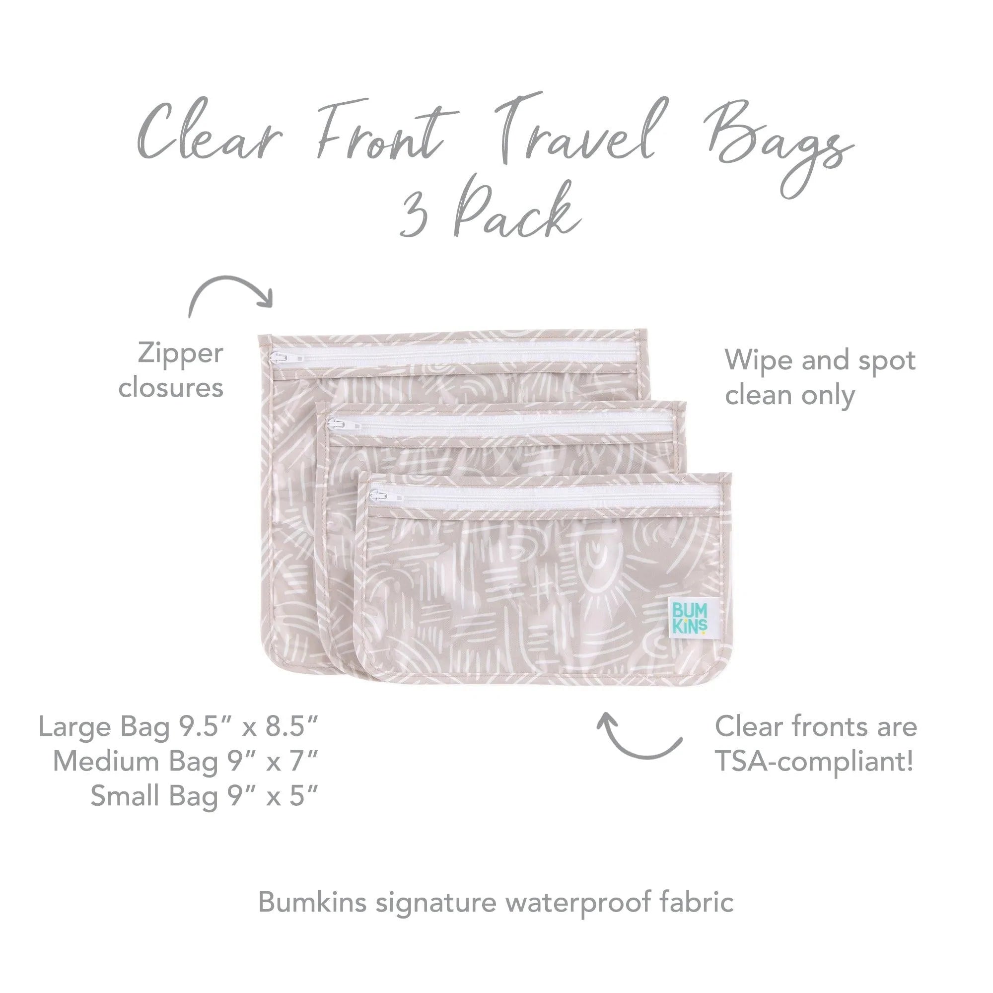 Clear Travel Bag 3-Pack: Wander