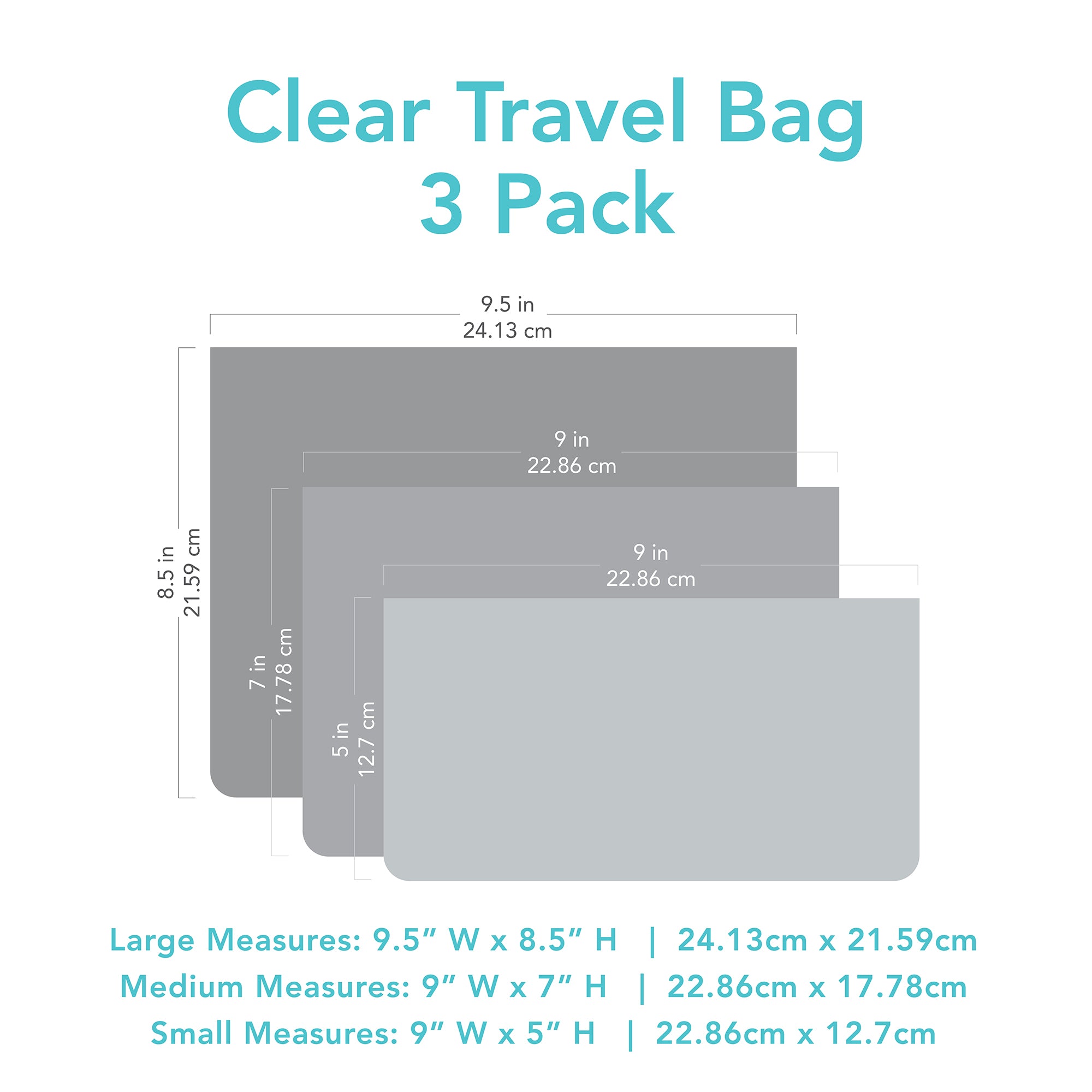 Clear Travel Bag 3-Pack: Wander