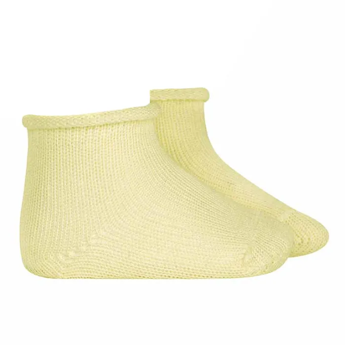 Condor Baby Perle Socks With Rolled Cuff Butter Yellow