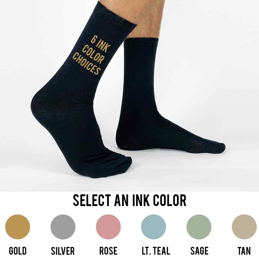 Custom Printed Father of the Groom Wedding Socks