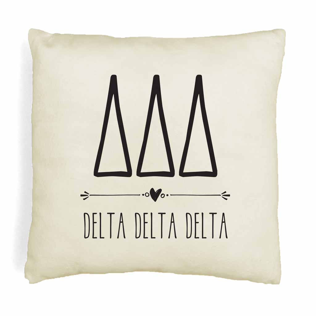 DDD Greek Boho Sorority Throw Pillow Cover for Dorm or Apartment