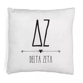 Delta Zeta Greek Boho Sorority Throw Pillow Cover for Dorm or Apartment